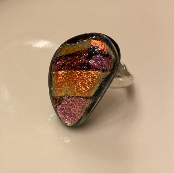 Dichroic Glass Ring - Free-form - Picture 2 of 11